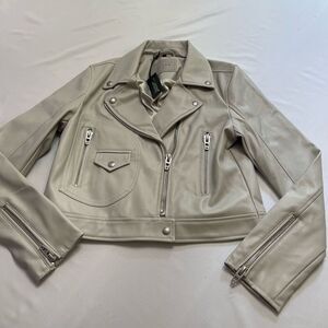 NWT Blank NYC Women’s Moto Taupe Grey Jacket Size Small New